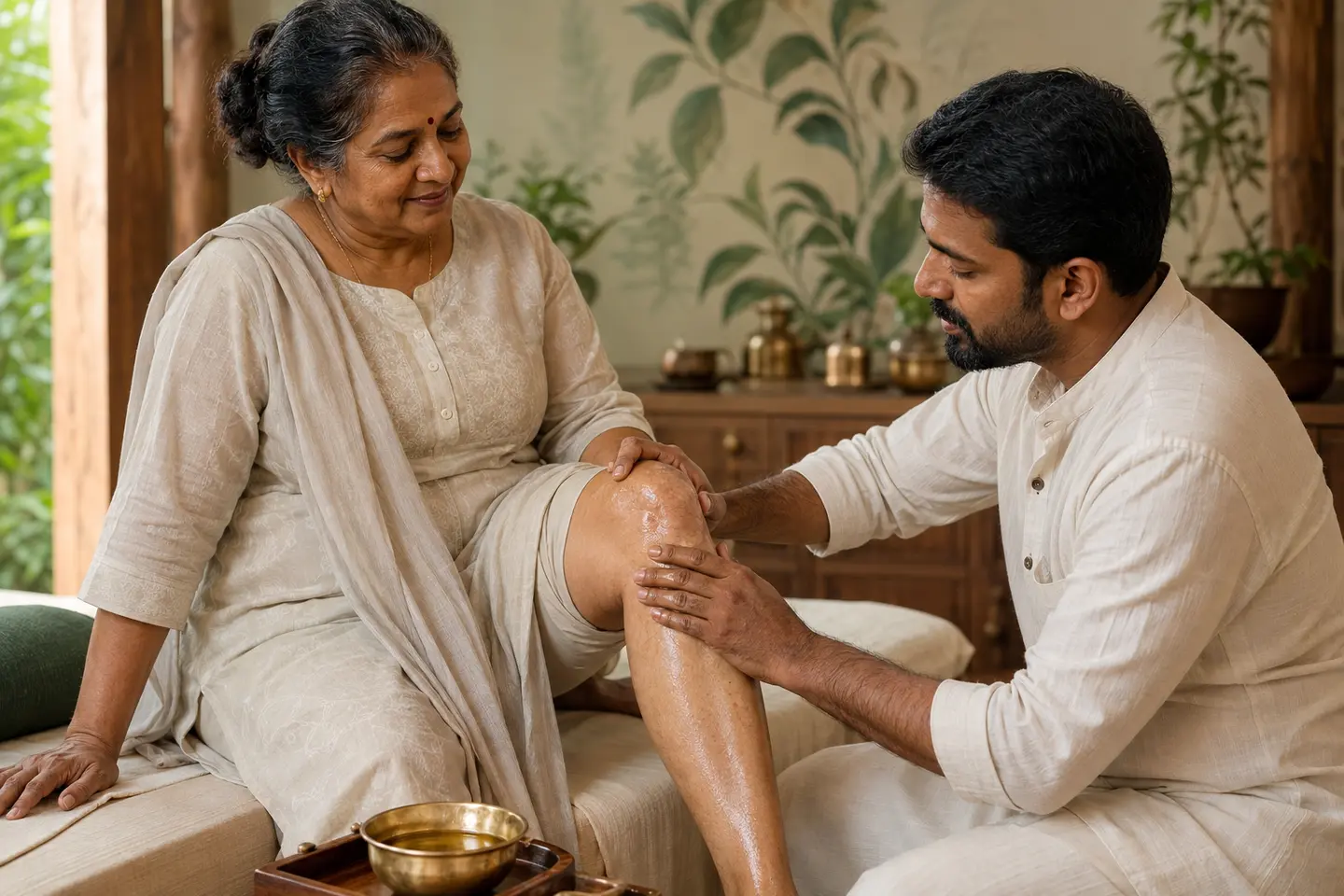 Ayurvedic wellness illustration for Sandhigata Vata Joint & Spine Care