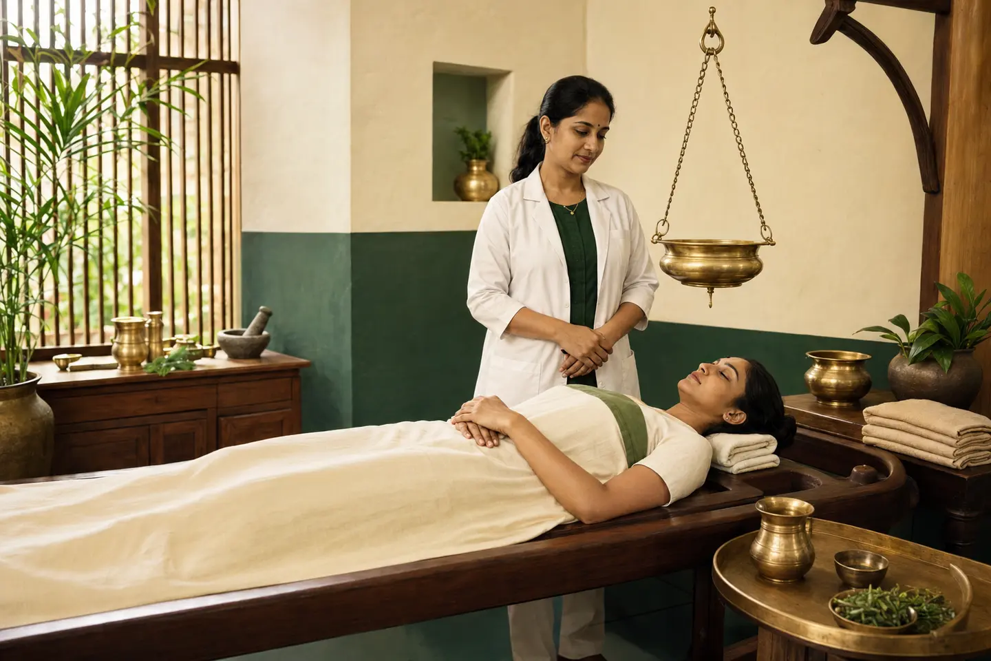 Ayurvedic wellness illustration for Panchakarma Detox & Rejuvenation